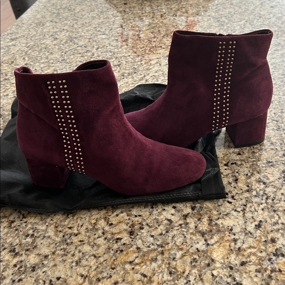 White House Black Market Deep burgundy Ankle Booties - Picture 2 of 3